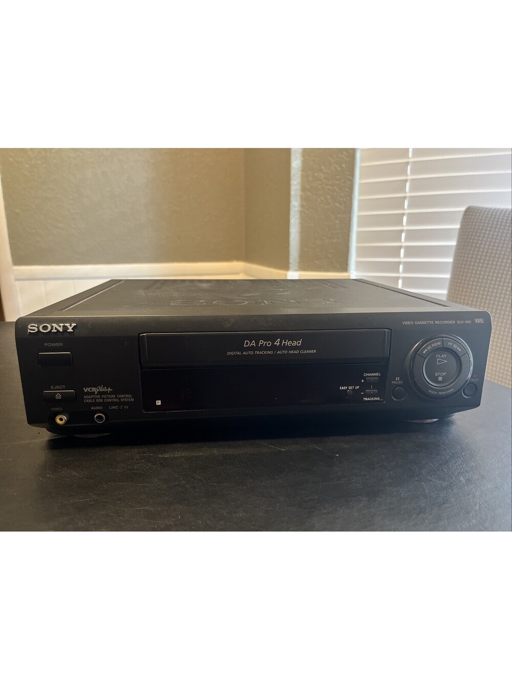 Sony SLV-495 VCR Plus VHS Player DA Pro 4 Head | Tested & Working No Remote